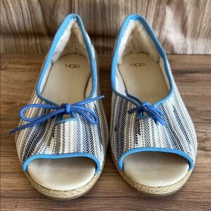 Pre-owned Ugg Marleigh Serape Open Toe Espadrille Flat Shoes Size 11